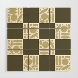 Geometric modern shapes checkerboard 2 Wood Wall Art