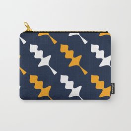 Abstract Minimal Leaves pattern -  Dark Tangerine and White Carry-All Pouch