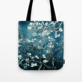 Van Gogh Almond Blossoms : Dark Teal Tote Bag
