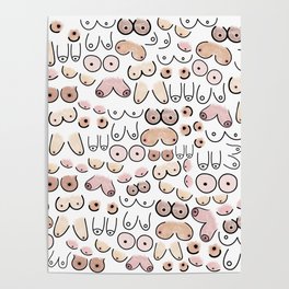 boobie pattern Poster | Breasts, Colored Pencil, Woman, Boobiepattern, Pattern, Breastcancer, Feminist, Boob, Breast, Pastel 