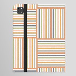 Delicate pastel stripes and squares iPad Folio Case