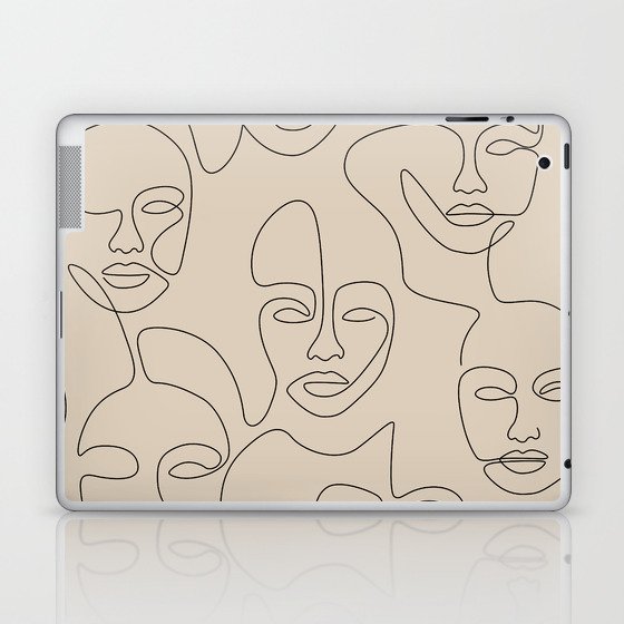 Beauty Portraits In Beige Laptop & iPad Skin