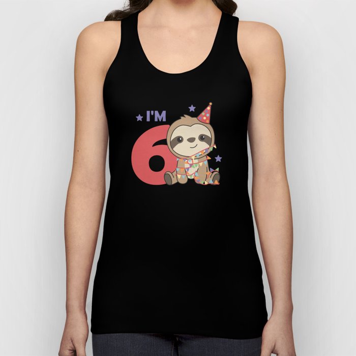 Sloth For The Sixth Birthday Children 6 Years Tank Top