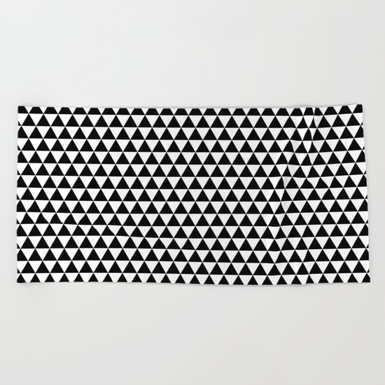 Triangles (Black/White) Beach Towel