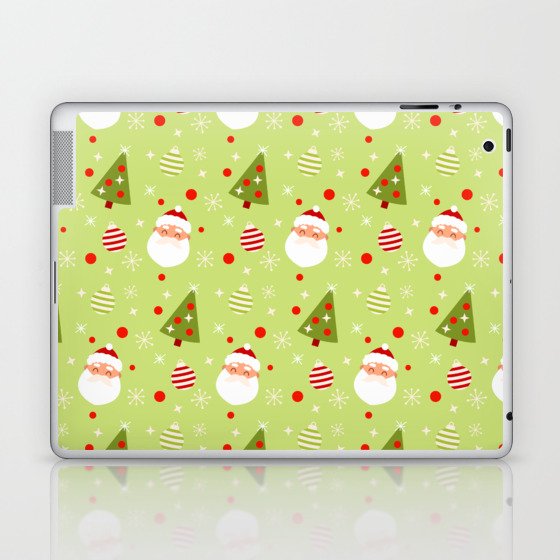 Christmas Pattern Tree Santa Laptop & iPad Skin