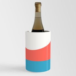 Minimalistic Wave Colorful Retro Art Pattern Design Wine Chiller
