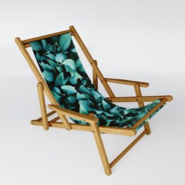 Blue Green Plant Leaves Sling Chair