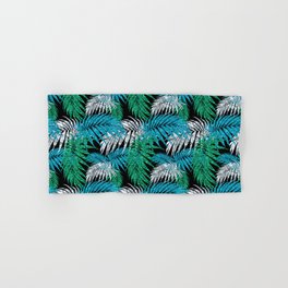 Diamon Emerald and Aquamarine Palm Leaves  Hand & Bath Towel