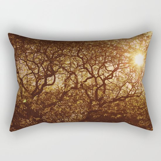 Shining through the trees Rectangular Pillow