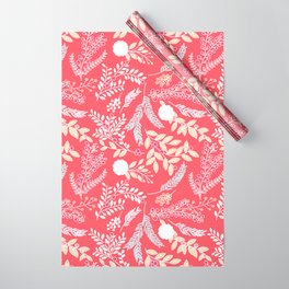 Coral Floral Pattern Wrapping Paper