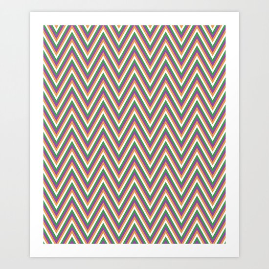 Retro chevron Art Print