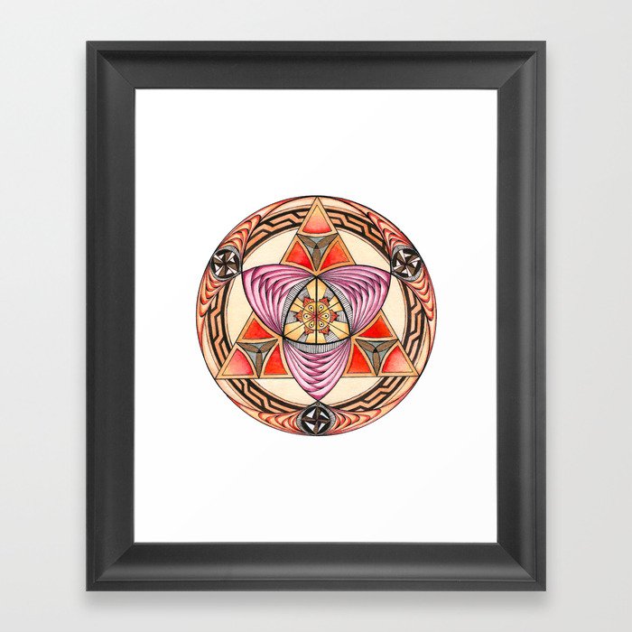 Pyramid Mandala Framed Art Print