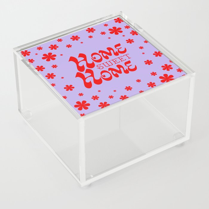 Home Sweet Home, Lavender and Red Acrylic Box