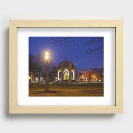 Salem Common at Christmas. Salem Christmas Tree Bandstand Recessed Framed Print