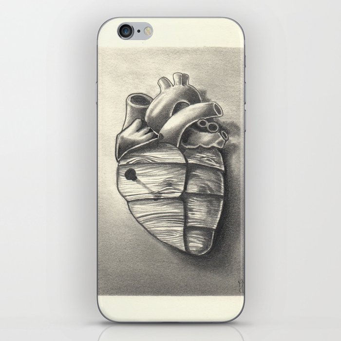 wooden heart iPhone Skin