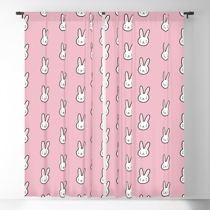 Cute Bunny Pattern (Pink) Blackout Curtain