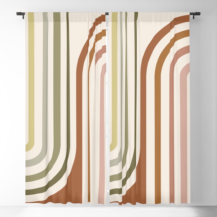 Bold Curvature Stripes I Blackout Curtain