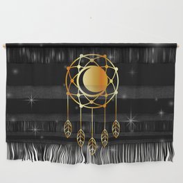 Native American dreamcatcher in gold Wall Hanging