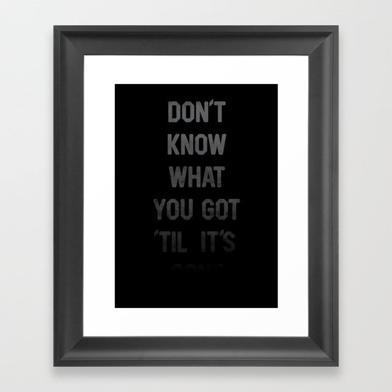 Gone Framed Art Print