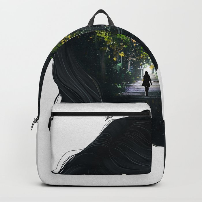 The reflection of peace.  Backpack