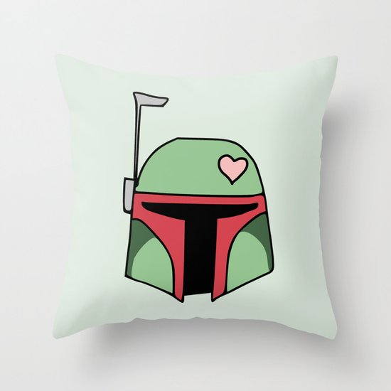 Boba Fett Valentine Throw Pillow