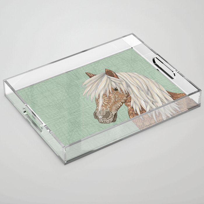 Haflinger Pony Green Acrylic Tray