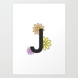 Floral Letter J Art Print