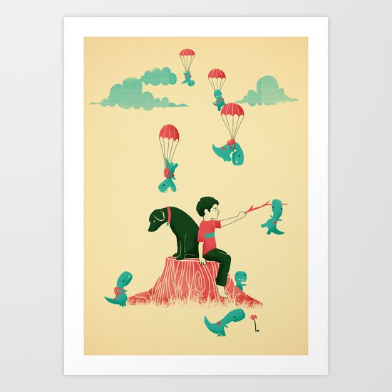 Tiny T-Rex Invasion Art Print