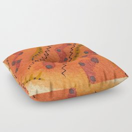 Hand Painted Orange Watercolor Abstract Design - Citrus Vibes Floor Pillow