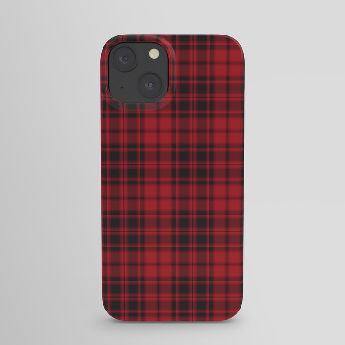 Red Plaid Tartan Textured Pattern iPhone Case