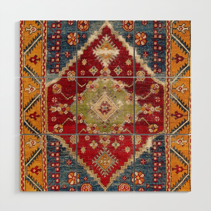 Çal Southwest Anatolian Rug Print Wood Wall Art