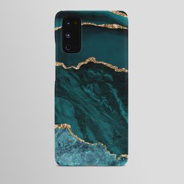 Teal Blue Emerald Marble Landscapes Android Case