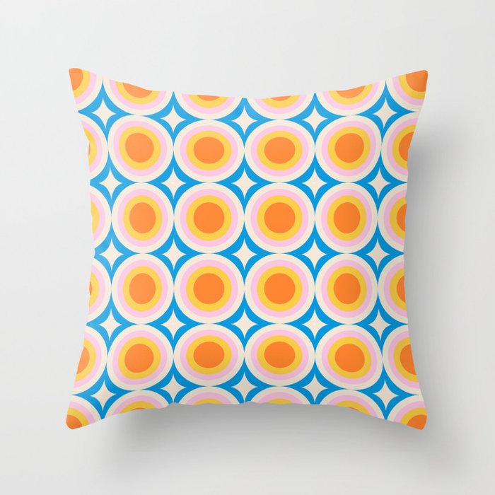 Groovy Dots Blue Throw Pillow