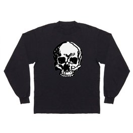Black and White Pirate Skull, Vibrant Skull, Super Smooth Super Sharp 9000px x 11250px PNG Long Sleeve T-shirt