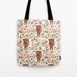 Cate & Rainn® Charlotte Floral Highland Cow Tote Bag