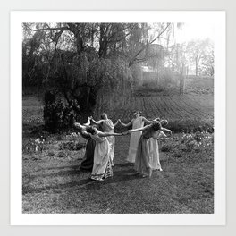 Circle Of Witches, Natchez Trace Vintage Women Dancing black and white photograph - photography - photographs Art Print | Coven, Photo, Dance, Gothic, Black And White, Witches, Black, Wicca, Strange, Dancing 