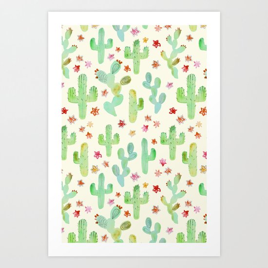 Watercolor Cacti Art Print
