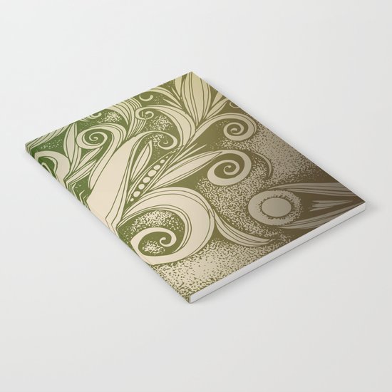 Tangled curves, olive Notebook