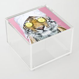 Tiger in a Towel Acrylic Box