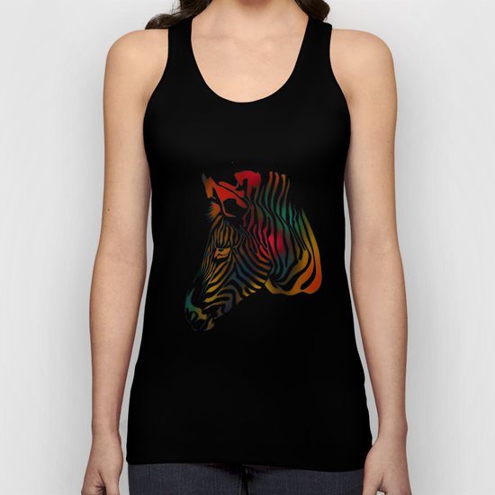 Colored Zebra Pattern Unisex Tank Top