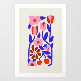 Folk Flowers Art Print