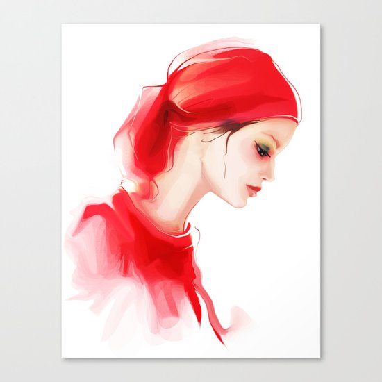 lady in red Canvas Print