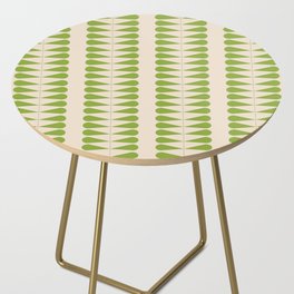 Lime green geometric mid century retro plant pattern Side Table