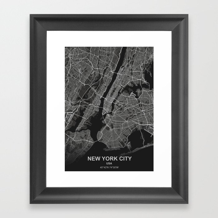 New York City Dark Framed Art Print
