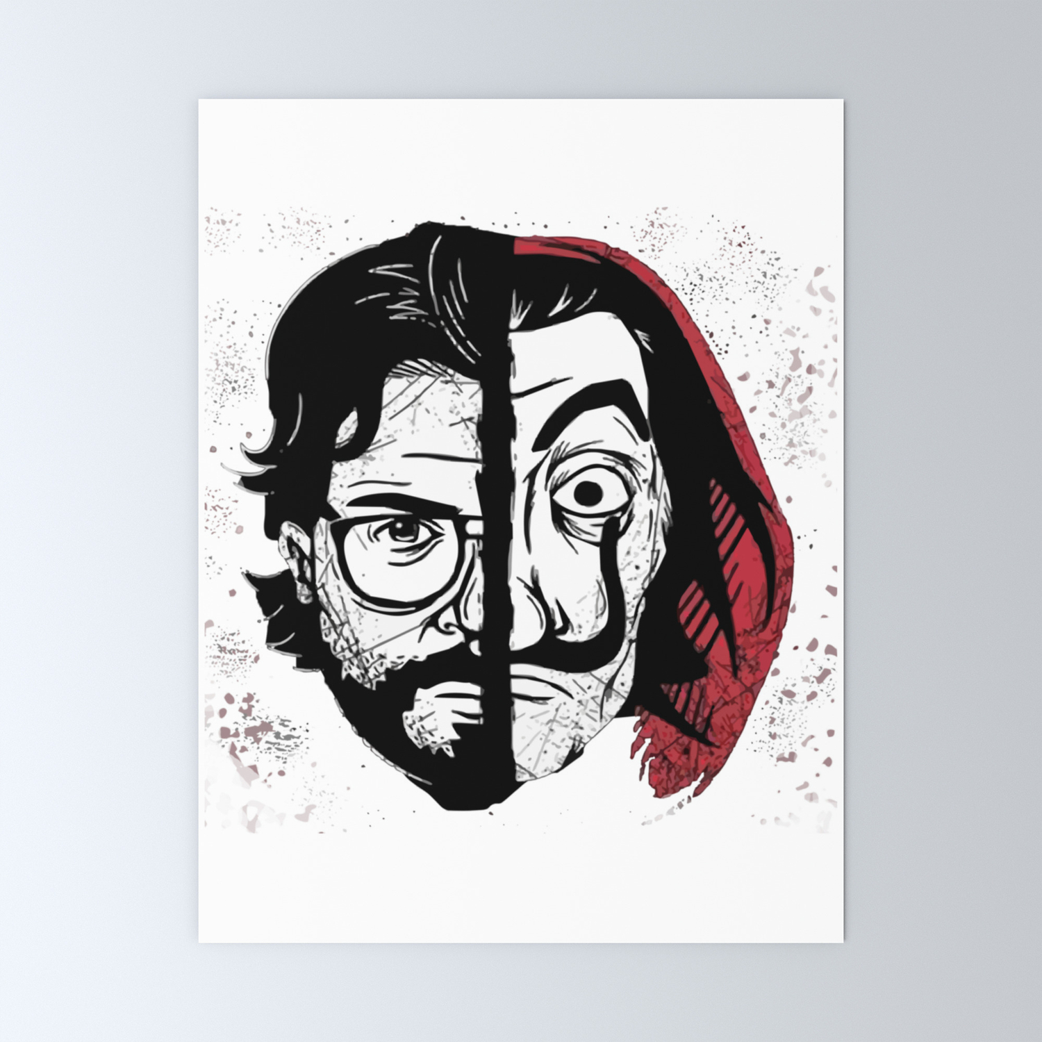 La Casa De Papel Professor And Salvador Dali Mask Mini Art Print By Andersonfgarcia Society6