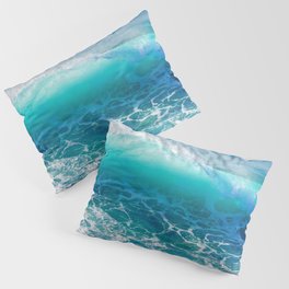 Blue ocean wave Pillow Sham
