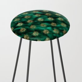 Green Gold Tiger Pattern Counter Stool
