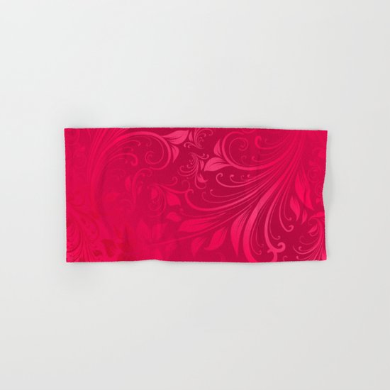 Pink swirls leaves Hand & Bath Towel