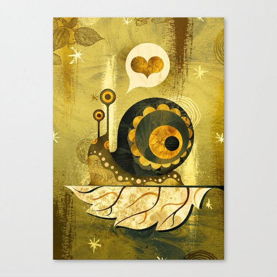 The Enamored Snail Canvas Print