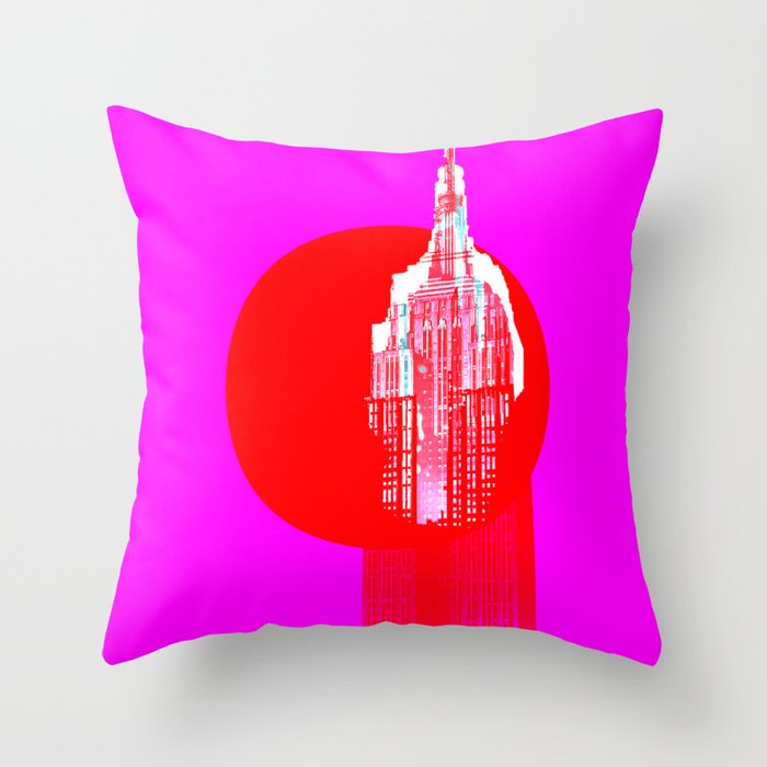Architecture building red pink Throw Pillow